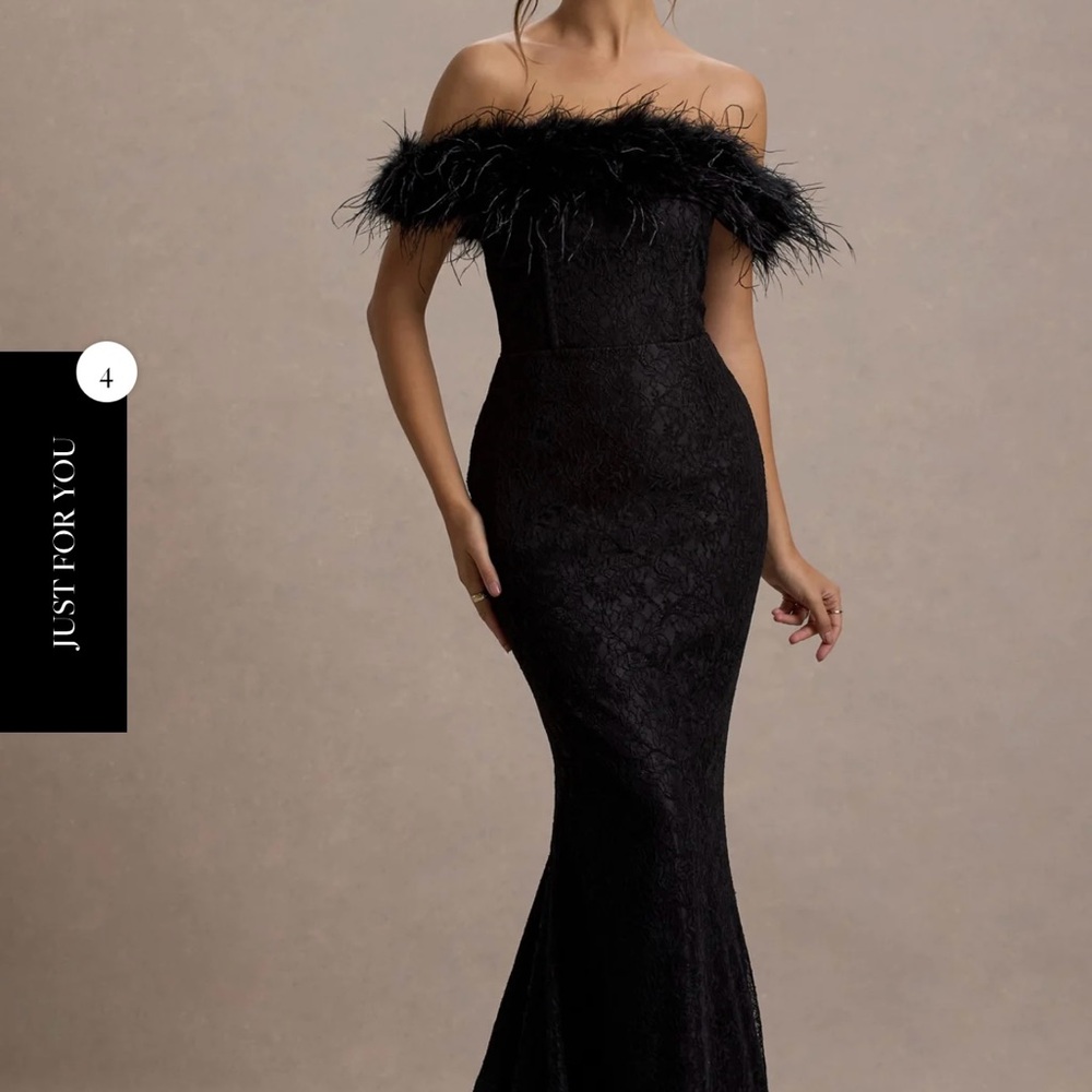 Club London- Elegant Black Off-Shoulder Dress